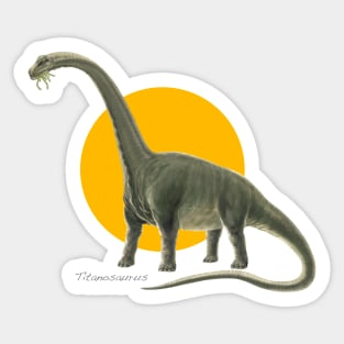 Titanosaurus Cut Out (with Orange Disc) Sticker